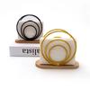 New Wood Base Iron Napkin Holder Modern Style Stable Countertop Napkin Organizer Paper Dispenser Rack Table Decoration