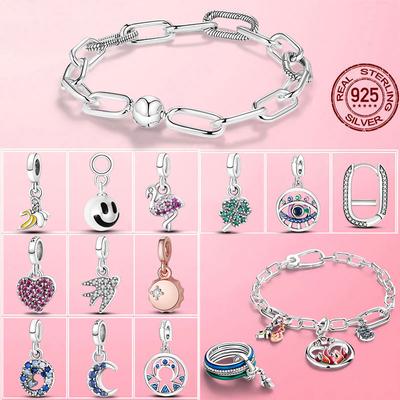 Anhänger „My Love“ aus 925er Silber mit Seestern und Flamingo-Motiv, passend für originales Me-Armband, DIY-Perlenschmuck für Frauen