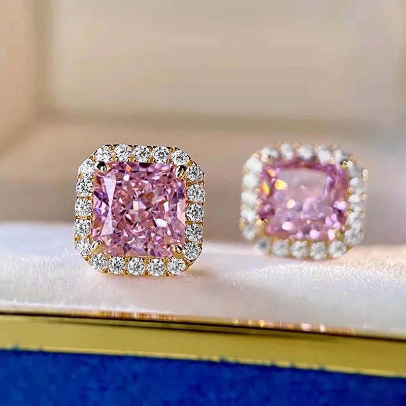 

Набор «Цао Ши» розовое квадратное кольцо и ожерелье: Классические Роскошные Аксессуары Высокого Класса для Вечерних Вечеринок