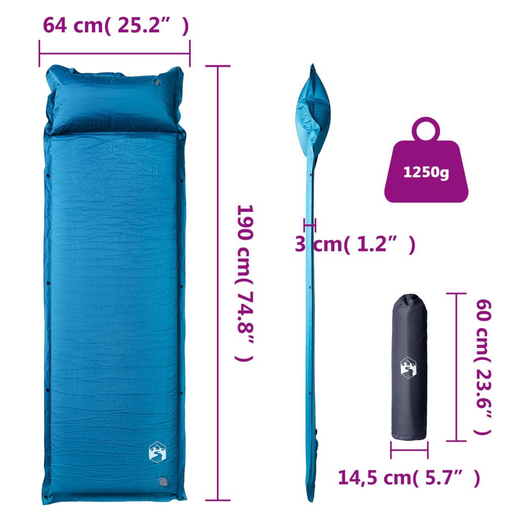 Self Inflating Sleeping Mat with Pillow Turquoise
