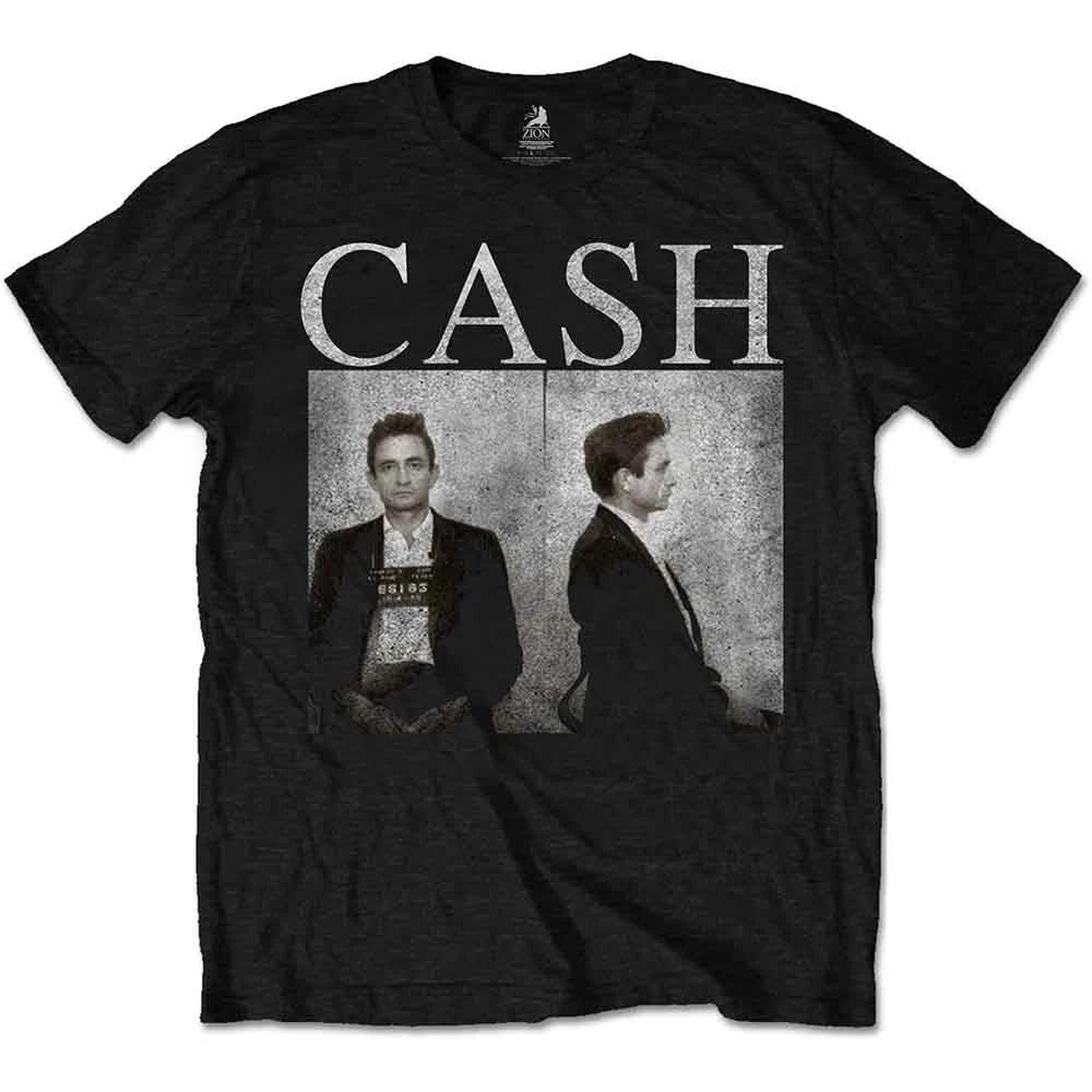 Johnny Cash T-Shirt: Mug Shot (Black) OFFICIAL NEW 4XL