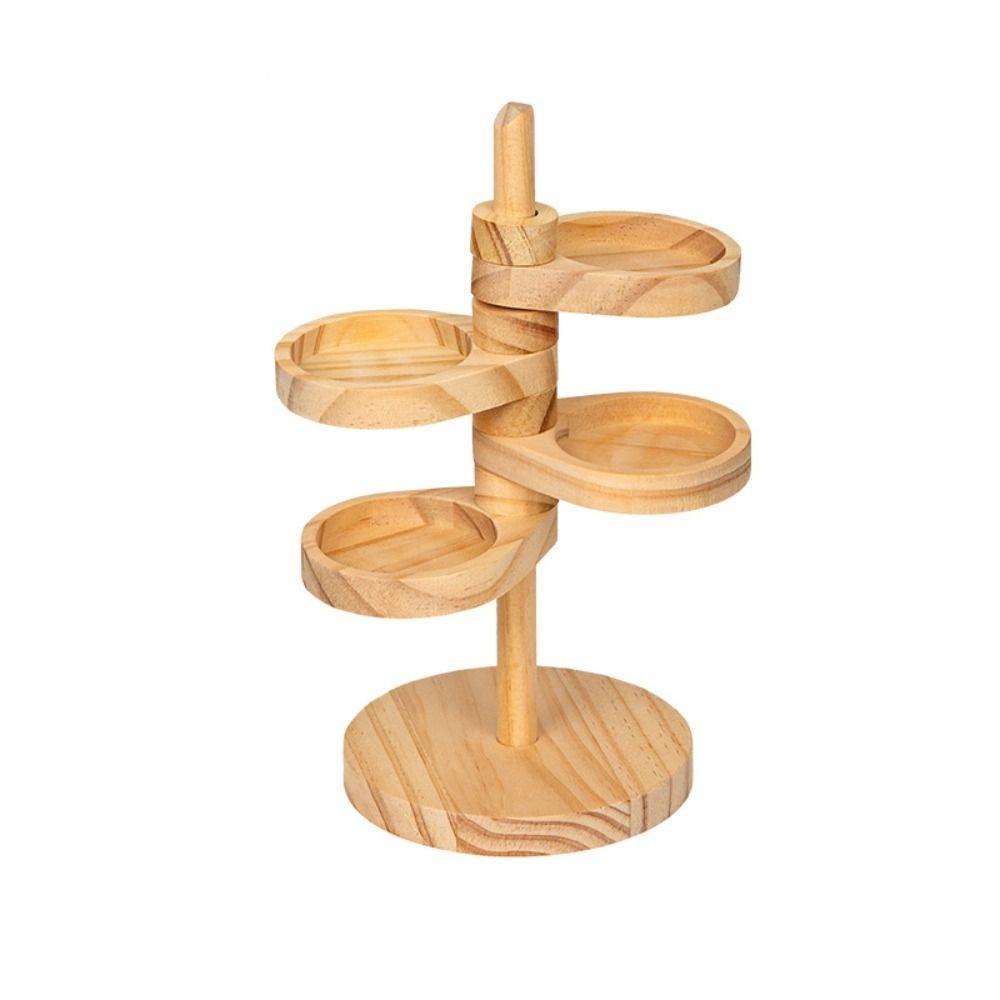Wooden Jewelry Organizer Rotatable Earring Holder Show Case Key Storage Rack  Entrance Door