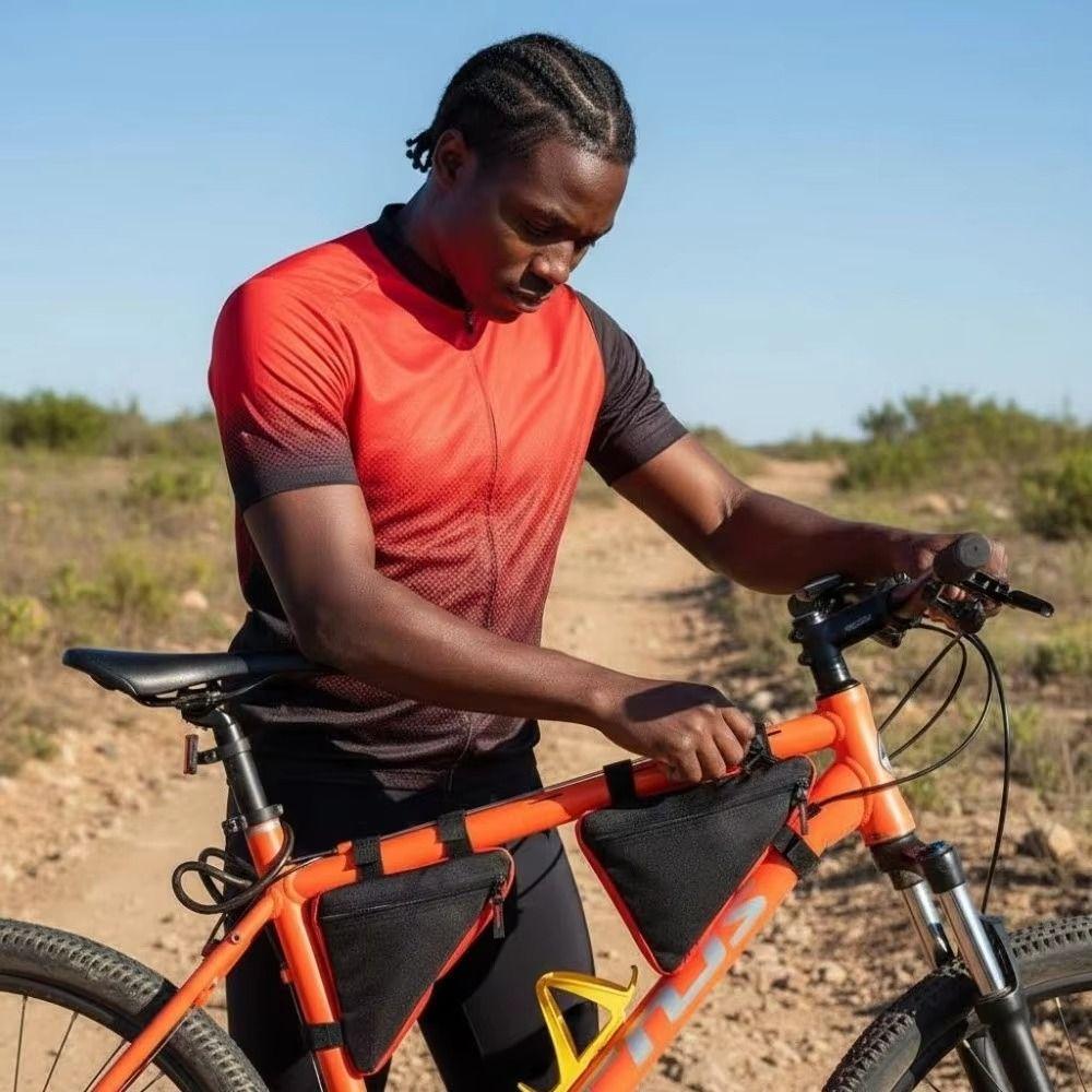 Borsa a Triangolo Ultraleggera per Bicicletta Poliestere Borsa da Sella per Telaio Bici Borsa da Appendere al Tubo Orizzontale Bici MTB Bici da Strada