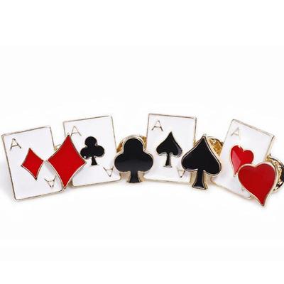 Japanese Harajuku Poker Metal Brooch Set: Eight-Piece Collar and Lapel Pins