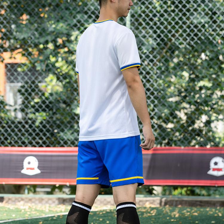 Li Ning V-Neck Short Sleeve Solid Color Sports Football Suit Men Suits White AATP013-5