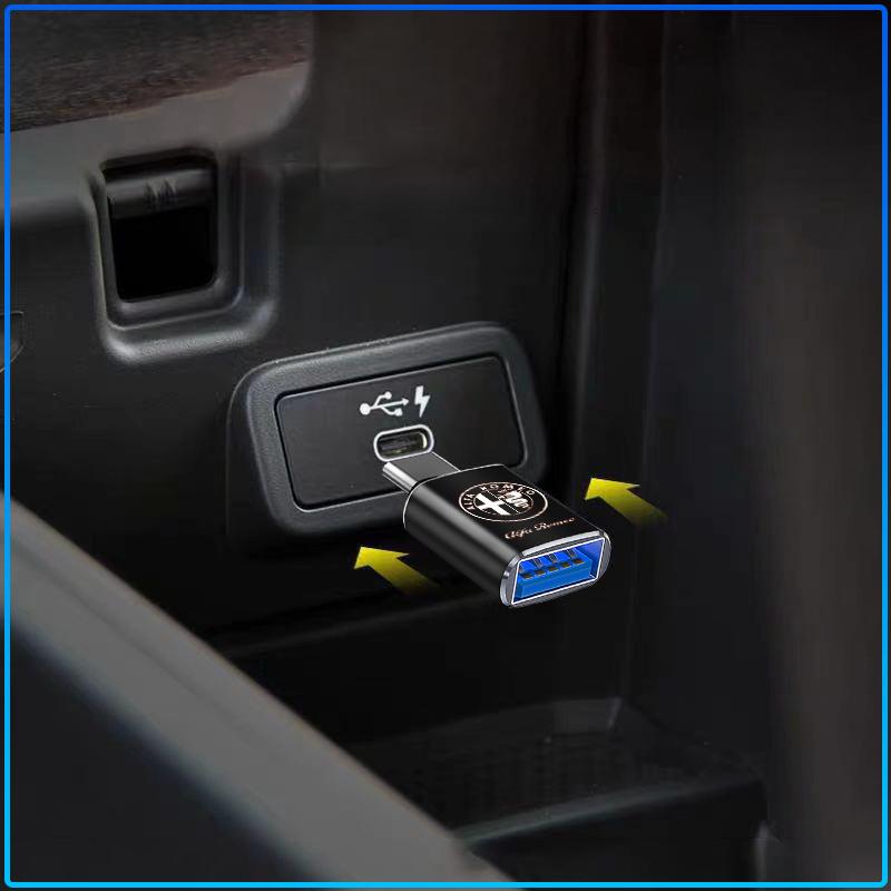 Car Usb Type C Cable Converter Charging Adapter Car Accessories For Alfa Romeo 147 159 156 Giulietta Giulia Mito Spider Alpha Nheadrest