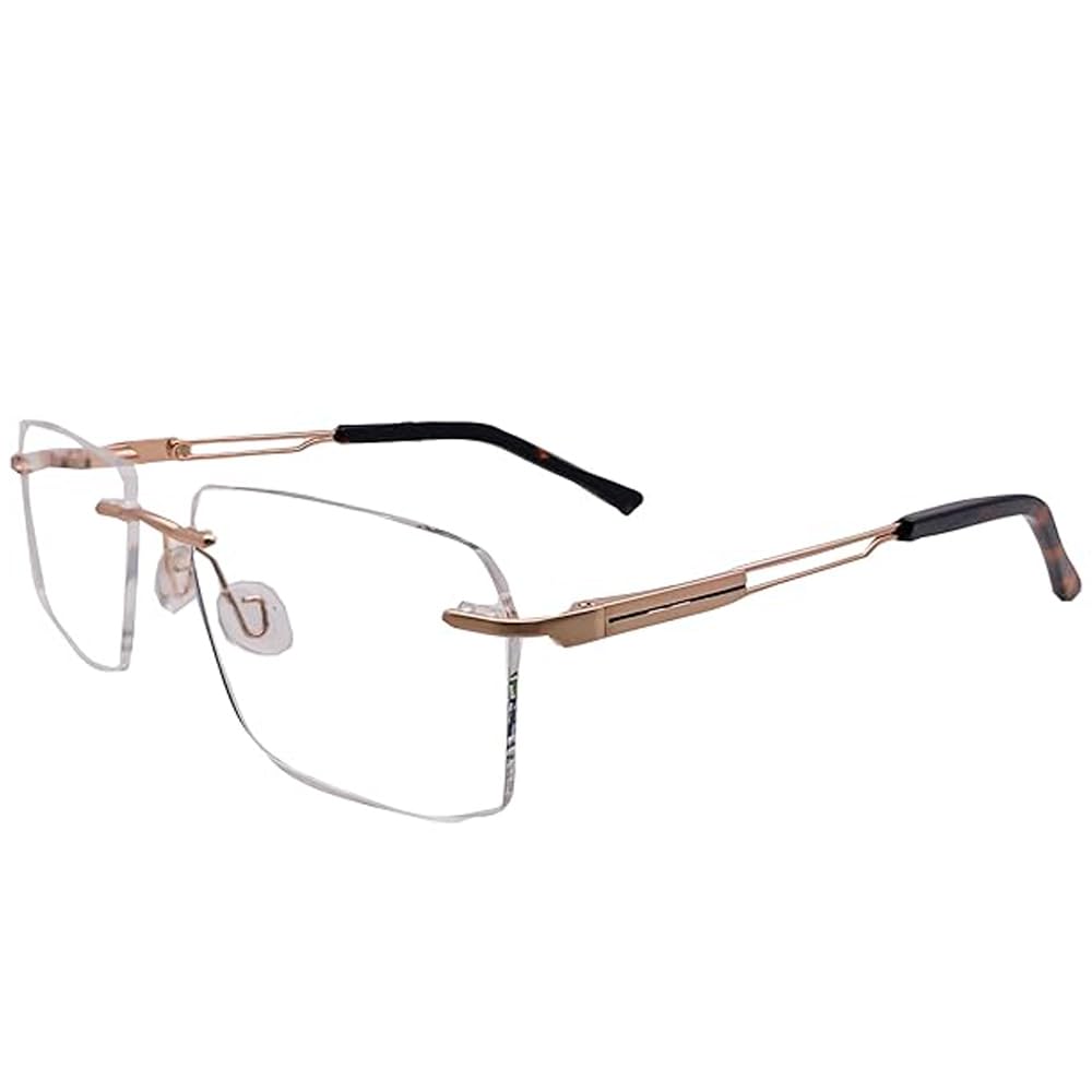 

RSINC RimLess frame/eyeglass/Spectacle, Optical, Metal & Plastic For Men And Women,Titex Gold Brown 224810 54-18-140 | IB 21 | N1 Titex