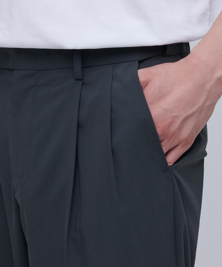 Musinsa Standard [Cooltandard] Real Wide Hidden Banding Slacks [Iron Gray]