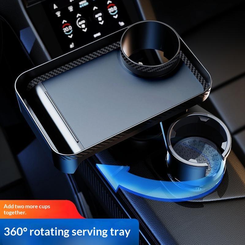 Premium Car Cup Holder Expander Multi Function Drink Holder With Food Tray 360 Degree Adjustable Base For Snack