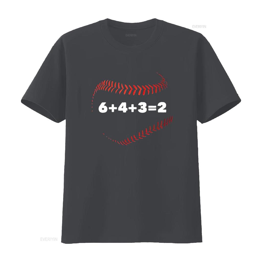 Womens 6 4 3 2 Double Play Baseball Player Saying T Shirt Black 2XL Vintage Washed Breathable Streetwear Comfortable Stylish