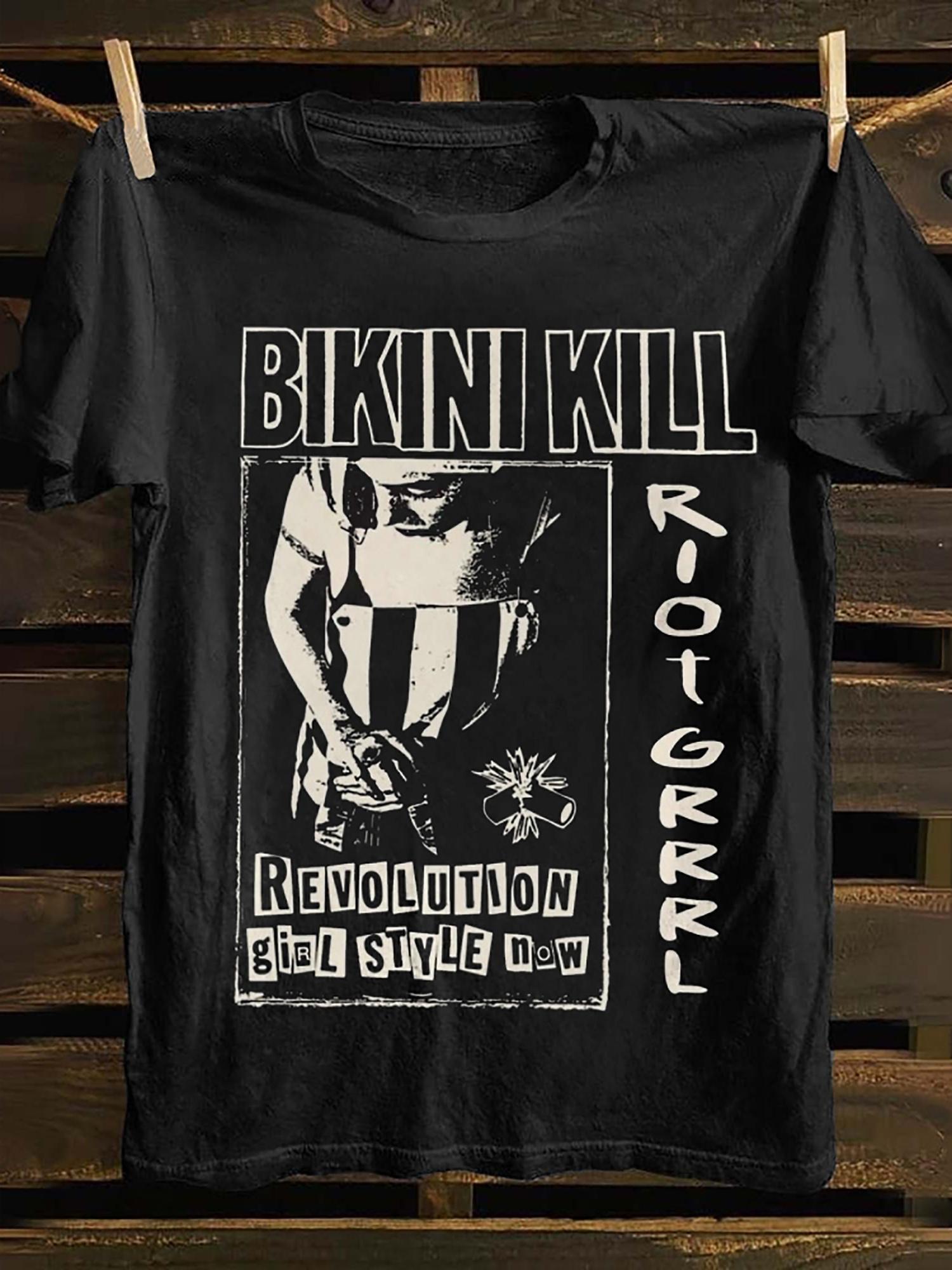

Bikini Kill Punk Rock Band Graphic T-shirt - Soft 100% Cotton Retro TV Poster Design XL