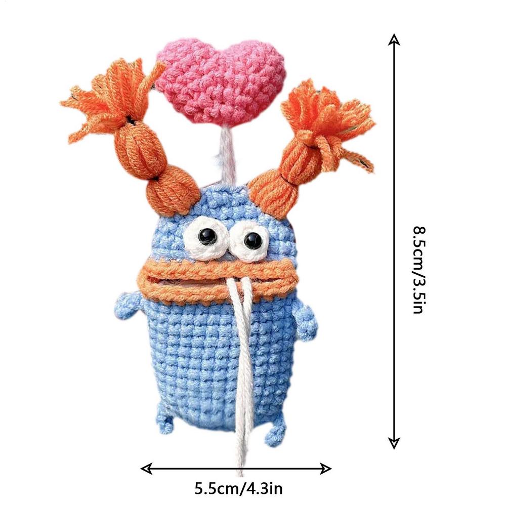 

Handmade Sausage Mouth Key Cover Crochet Key Protection Case Pulling Creative Key Bag Gift Festive Supplies Adorable Design
