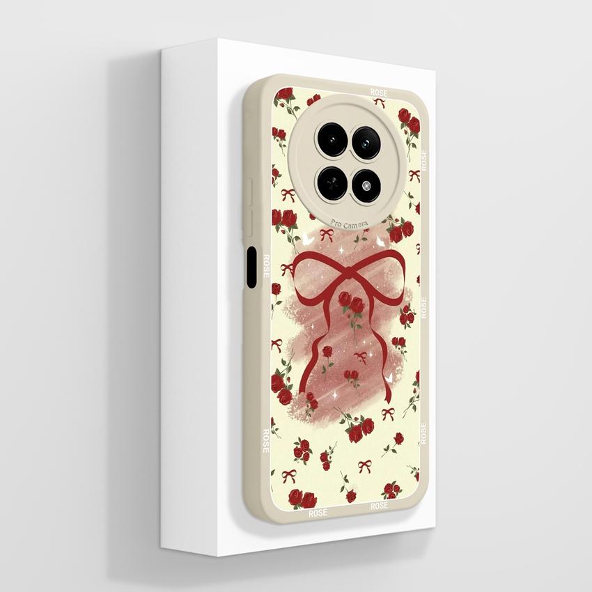 Case For Oppo Realme 12 13 14 P1 P2 Pro 14T 12X Phone Bags Cute Bear Paw Patterns Liquid Silicone Upgraded Dustproof Protective Shell For Oppo Housing