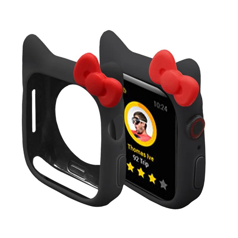 Weiche Silikon-Schutzhülle Bumper für Apple Watch 11 10 9 8 7 46mm 41 45 38 42mm Niedliche Cartoon-Schutzhülle für iWatch 6 5 SE 40mm 44