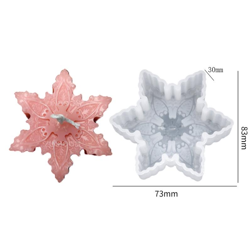 Beautiful Snowflake Silicone Candle Mold Multi Style Christmas Tree Gypsum Resin Soap Ice Chocolate Baking Mould Home Decor Gift