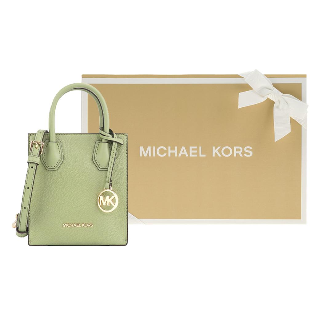 New MICHAEL KORS Mercer Leather Trunk Bag, Handbag, Shoulder Bag, Crossbody Bag Mini Women's Verdant Green 35S1GM9T0L-LIGHT-SAGE