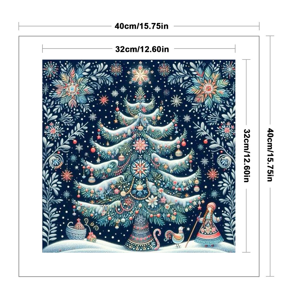 Christmas Scenery Full 14CT DIY Counted Cross Stitch Kits Embroidery Needlepoint Starter Kits for Beginners Adults Home Decor