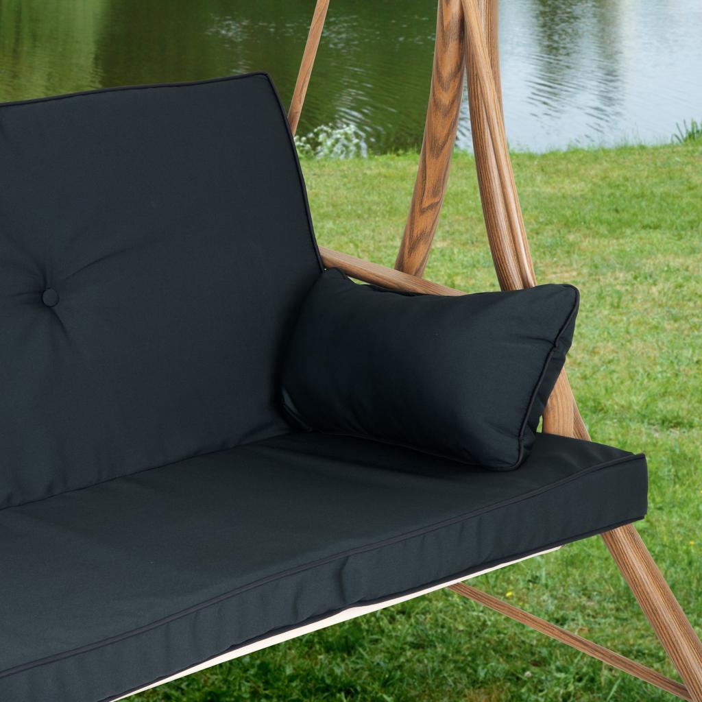 Garden Swing 3-Seater, Rocking, With A Roof, Large, Metal, Freestanding