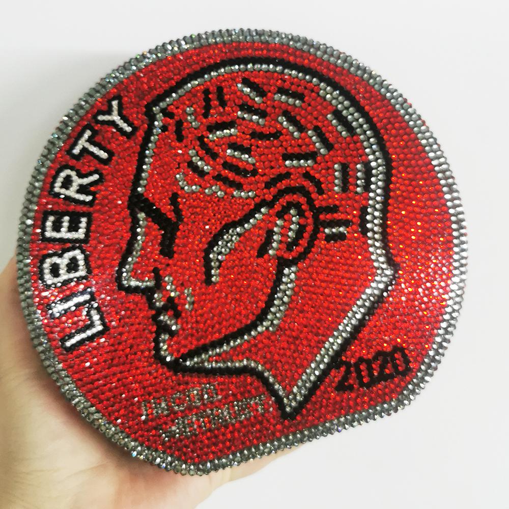 

Круглая Вечерняя Сумочка-Кошелек LIBERTY Crystal Роскошные Женские Алмазные Клатчи Высококлассные Алмазные Сумочки для Коктейльной Вечеринки Сумка на Плечо с Камнями 17cmX16cmX4cm красный