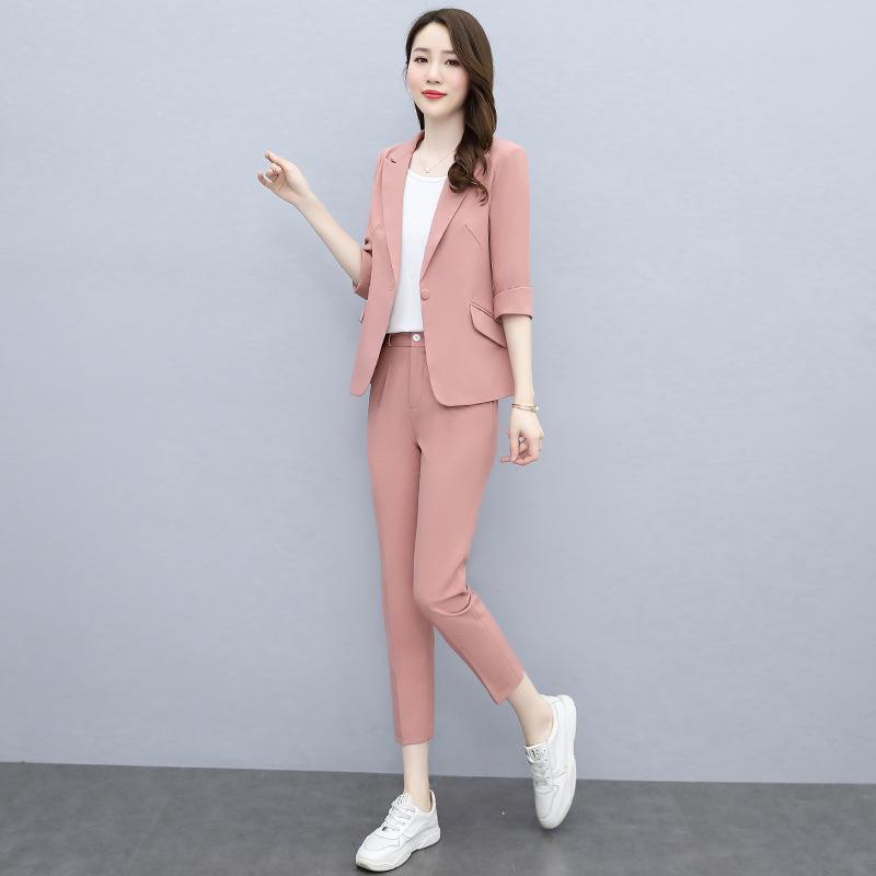 

Женский стильный костюм-двойка 2024 года: Омолаживающие, повседневные и профессиональные на весну/осень Triple Extra Large