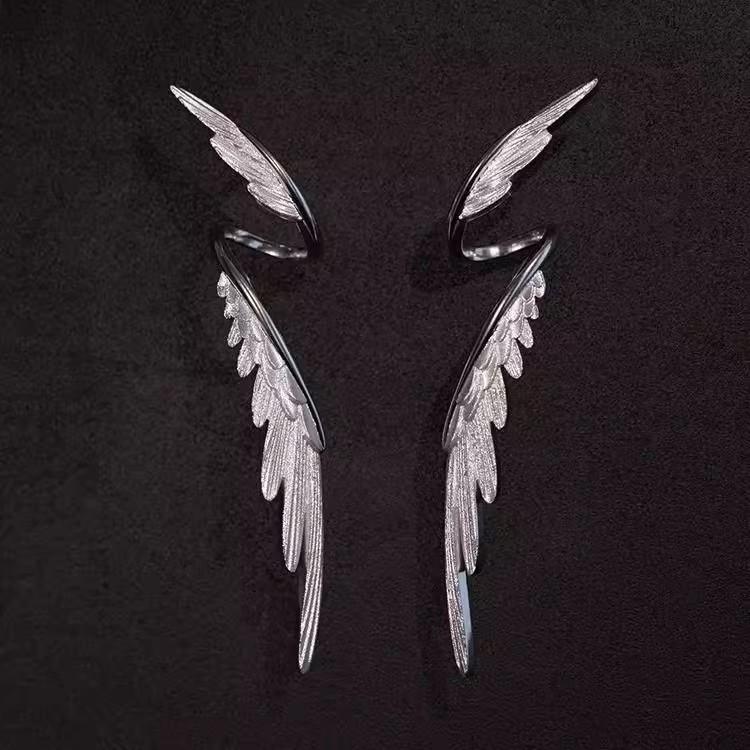 

Simple Versatile Feather Earring Unique Wing Ear Studs Elegant Dangle Earrings High Quality Fashionable Jewlery Accessories Gift серебряный