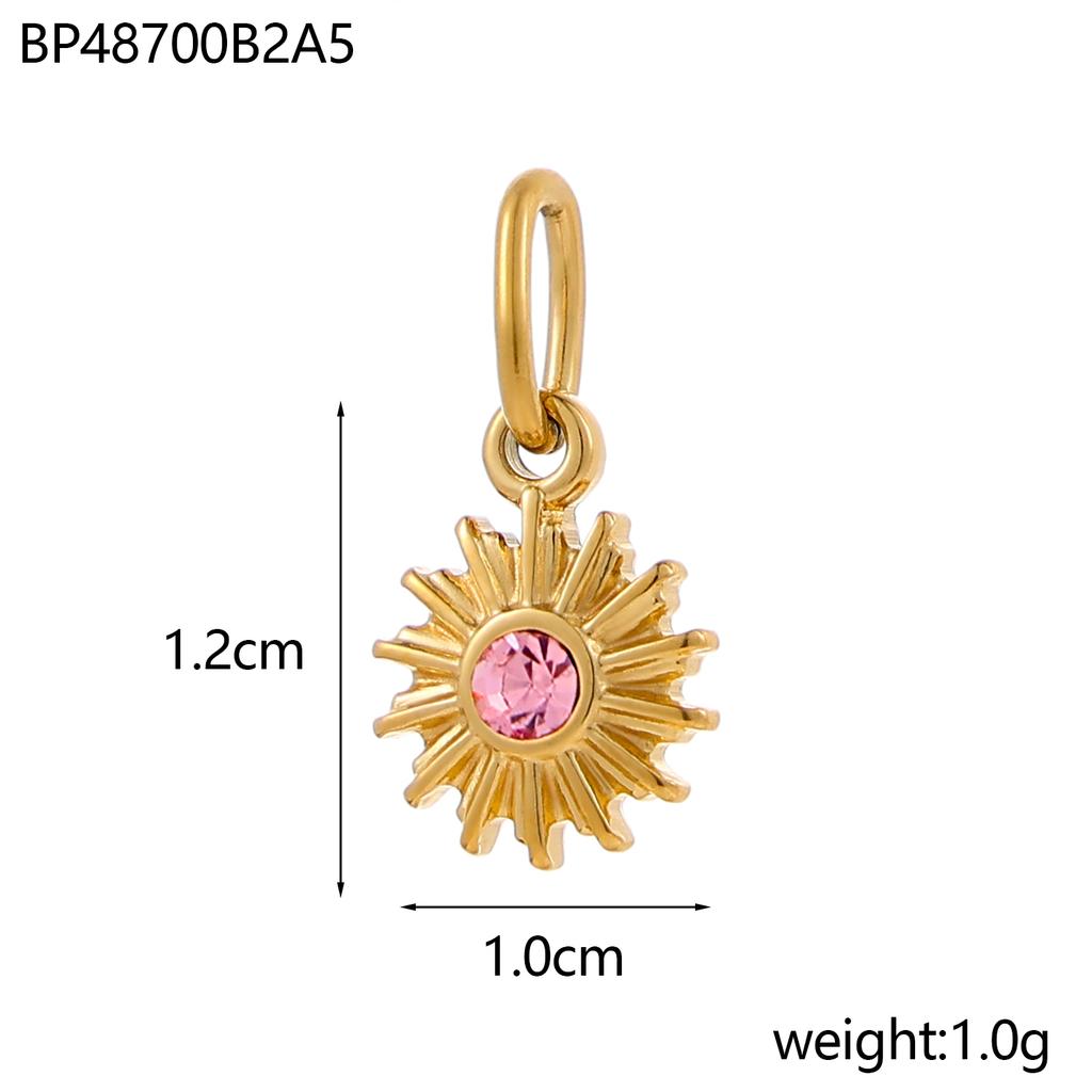 CARLIDANA Ins Style French Vintage Gold Color Sun Charms With Natural Stone Star Shine Stainless Steel DIY Fashion Jewelry
