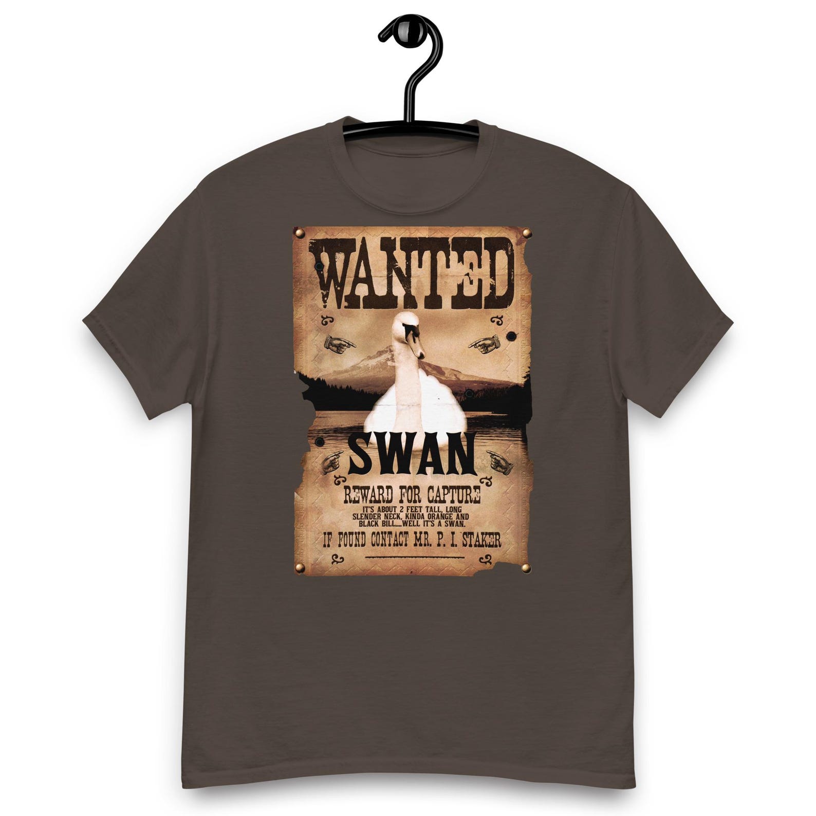 Hot Fuzz Movie - Mr P.I. Staker s Wanted Swan T-shirt XL