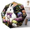 Easter Bunny Basket Outdoor Automatic Umbrella Compact 8-Rib Lightweight Durable Plastic & Iron Travel Essential Fashion Lovers Wedding Party Gift