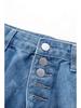 2025 Women's Blue Ripped Loose Straight-Leg Jeans: European & American Style, Washed Casual Long Pants