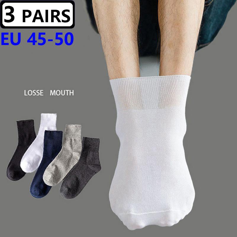 3 Pairs/lot Men's Large Socks Plus Big Size EU48,49,50 All-match Casual Business Anti-Odor Men Socks Sox Meias Calcetines Hombre