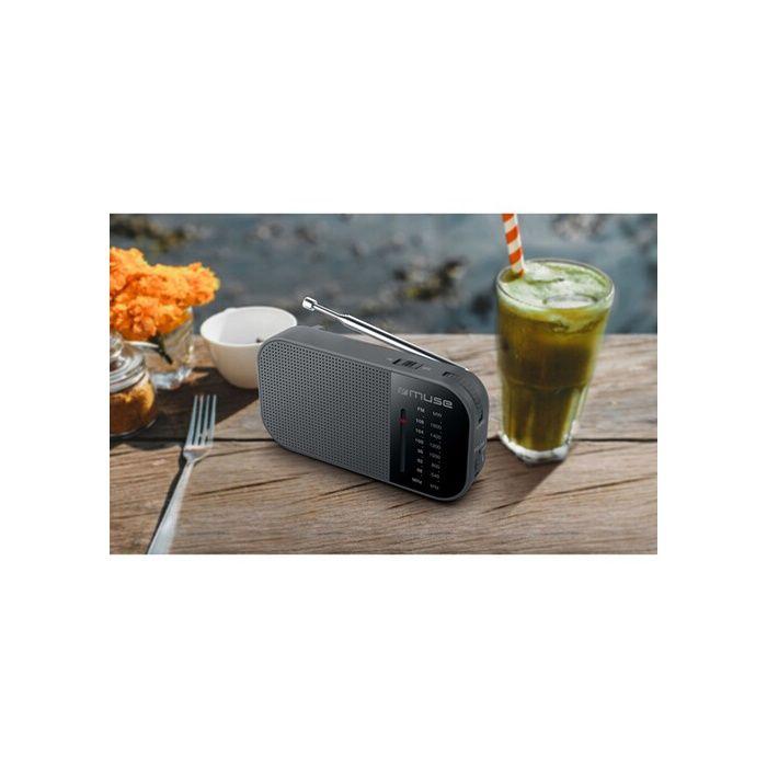 Radio portable - MUSE - M-025 R - Noir - Antenne télescopique - Haut-parleur intégré