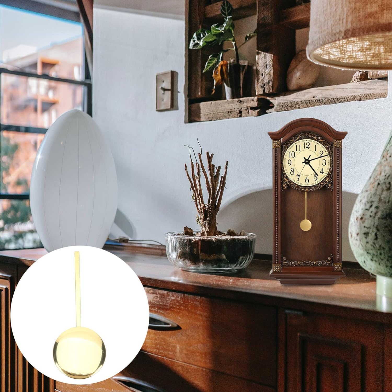 

Metal Pendulum, High Gloss Gold, Quartz Wall Clock Accessory, DIY Repair Part, Pendulum Clock Replacement, 0.31in x 5.89in x 2.36in, Metal, Golden, 15x6cm