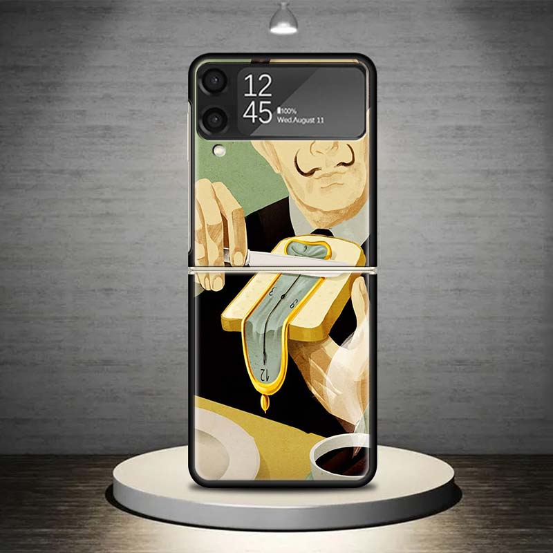Salvador Dali Art Phone Case For Samsung Galaxy Z Flip 7 6 5 4 3 5G Shockproof Cover Z Flip7 Flip6 ZFlip5 Flip3 Flip4 Luxury She