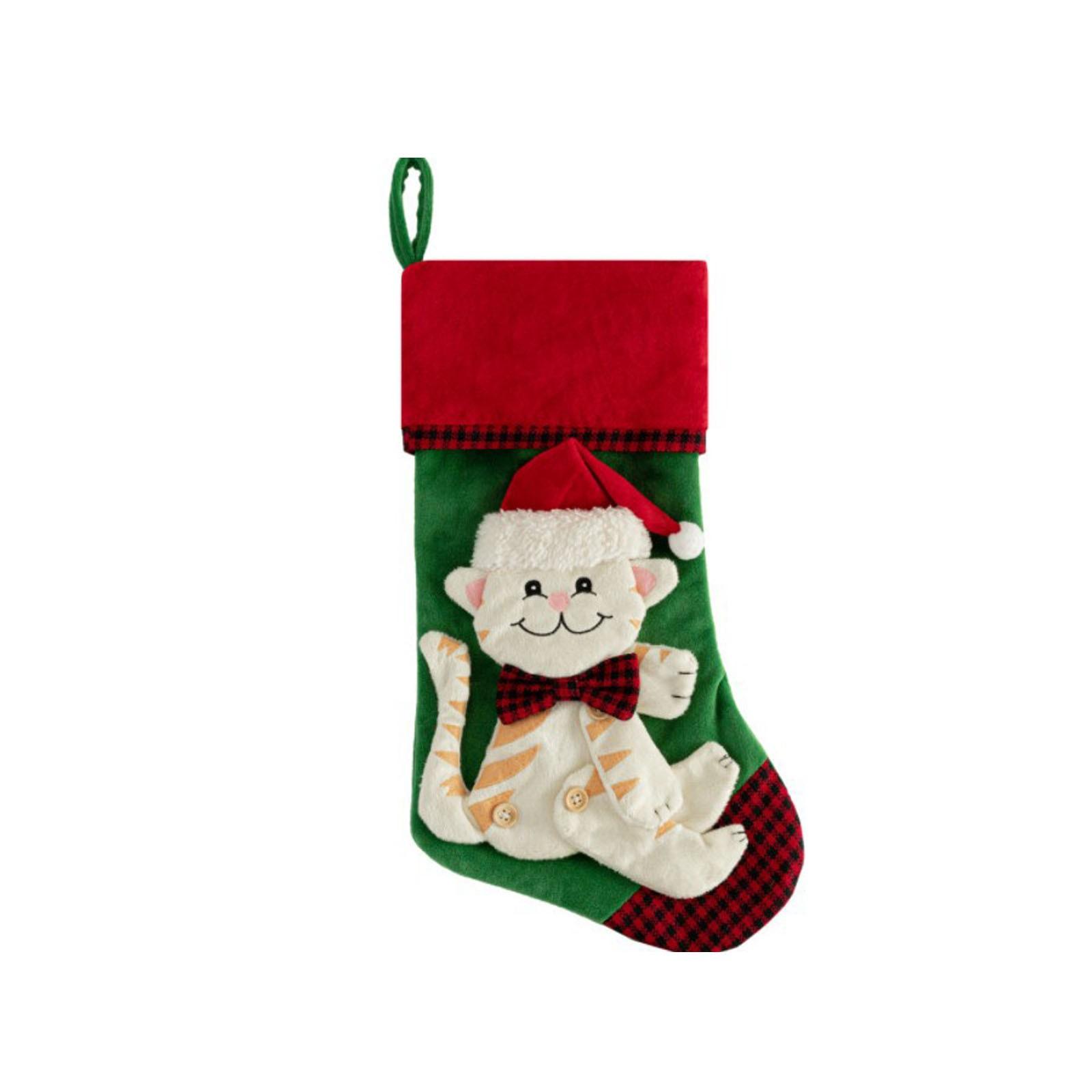 

Christmas Cat Socks Decorations Christmas Tree Ornaments, Holiday Decoration, Gift For Friends One Size белый