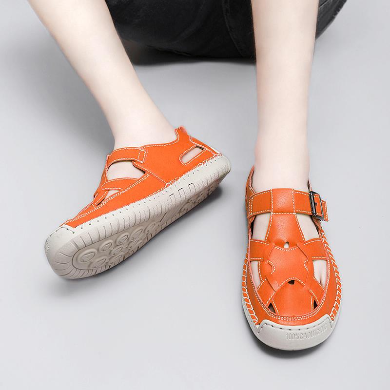 Women's Sandals Summer Essentials Hiking Shoes Black Beach Flat Shoes Casual Soft Roman Sandals for Girl Plus Size