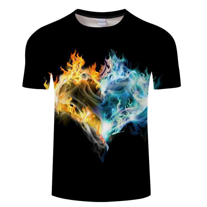 Tričko s 3D digitálním potiskem s kulatým výstřihem, krátkým rukávem, vzorem draka Muži Ženy Neformální Páry Punková trička