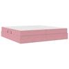 Storage Bed with Mattress Pink 200 x 200 cm Velvet