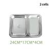Dinner Plates Food Plate Stainless Steel 2/3/4/5 Grids Dinner Tray Dinnerware Divider Plate For School Lunch Container