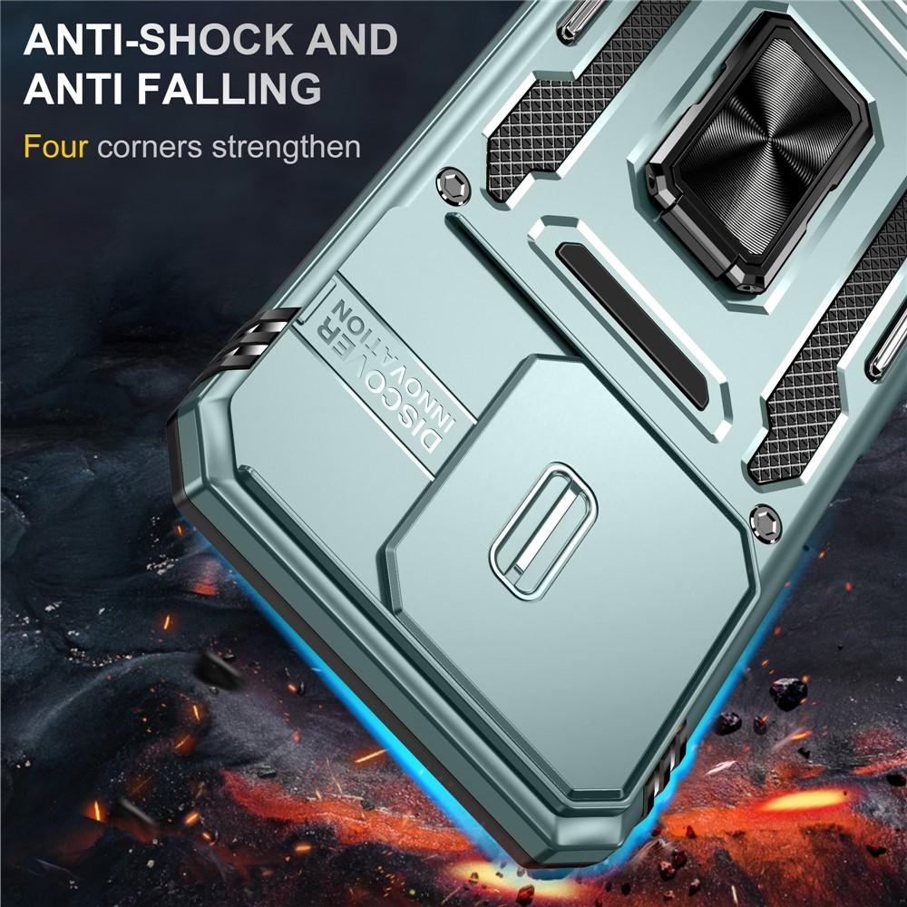 Case for Poco C85 - TPU+PC, Green, With Stand