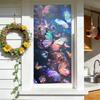 Window Privacy Film Stained Glass Flower Butterfly Decorative Window Sticker Heat Control Non-Adhesive Static Glass Cling for Home Bathroom Kitchen