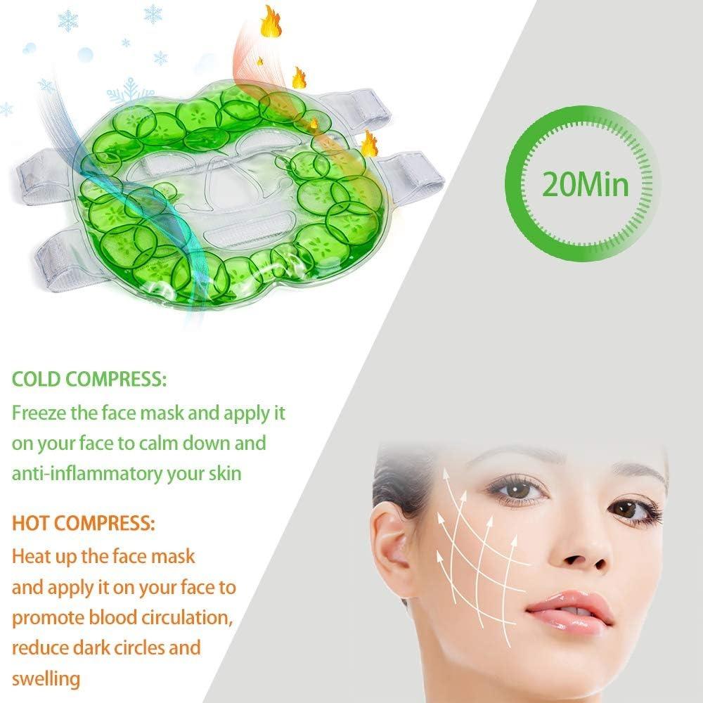 Face Ice Gel Pack with Wrap Reusable Hot Cold Compress for Skin Care  Puffiness Eyes Swollen Face Cold Face Mask Gel Pack