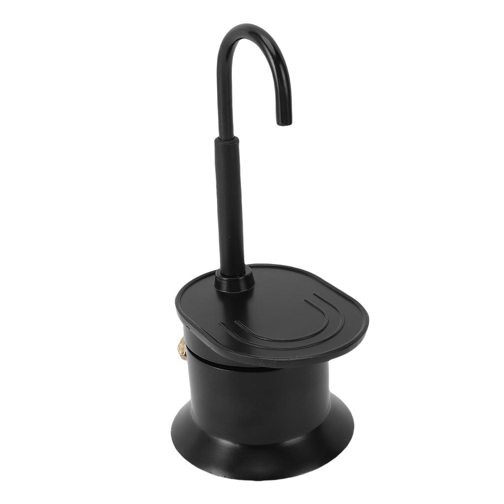 Single Tube Coffee Pot 1 Cup 50ML Aluminum Alloy Single Spout Stovetop Coffee Maker for Camping Outdoor Travel Black