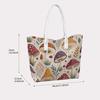 Cute Mushroom Printed Shoulder Bag Fashion Large Capacity Daily Tote for Women Outdoor Shopping Portable Handbag