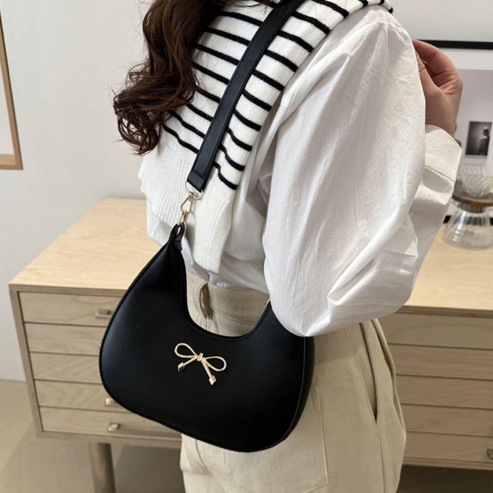 Handbag Crescent Bag Korean Style Crossbody Bag Versatile Bow Shoulder Bag  Travel