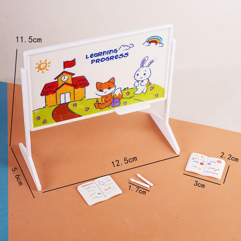 1:12 Puppenhaus Miniatur Simulation Klassenzimmer Schreibtisch Tafel Büchertasche Möbel Heim Modell Dekor Spielzeug Puppenhaus Zubehör