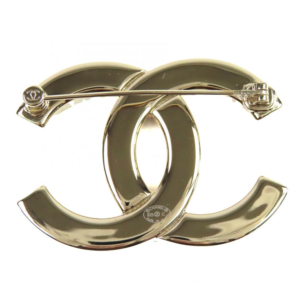 Chanel Brooch COCO Mark CC Logo Jewel Gold Black Women ABE829 B25C Used