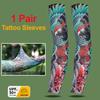 1 Pair Tattoo Arm Sleeves Men Driving Crane Motorcycle Cooling Ultra-Thin UV Protection Breathable Fishing Cycling Arm Sleeves