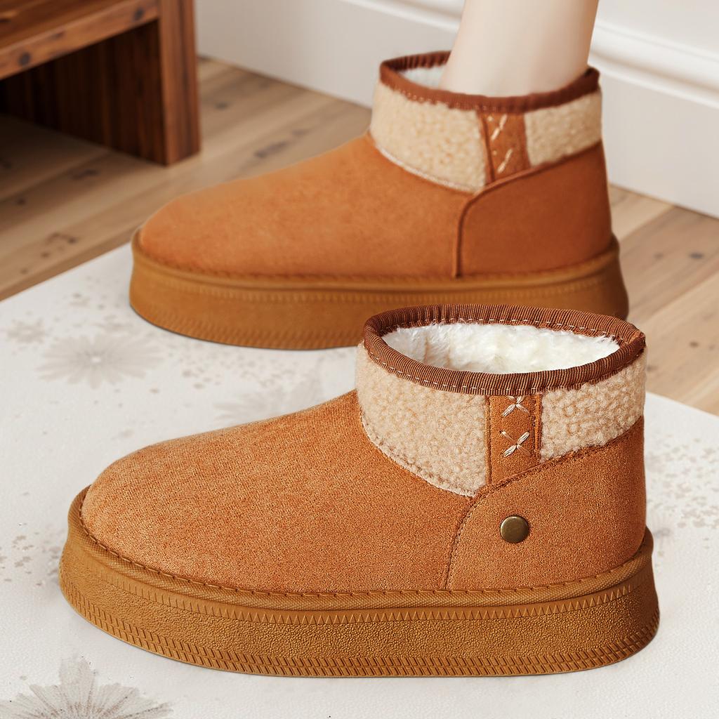 Shoes women's new snow boots cotton shoes piled thickened cotton boots one pedal medium boots thick-soled women's boots