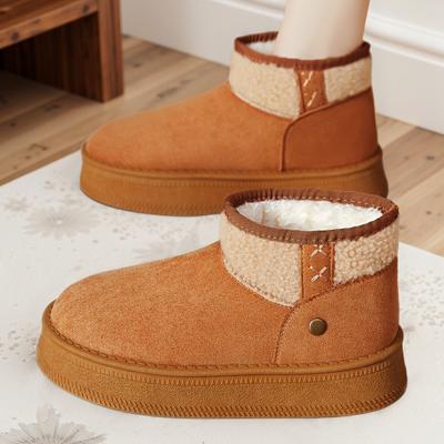 Shoes Women's New Snow Boots Cotton Shoes Piled Thickened Cotton Boots One Pedal Medium Boots Thick-soled Women's Boots