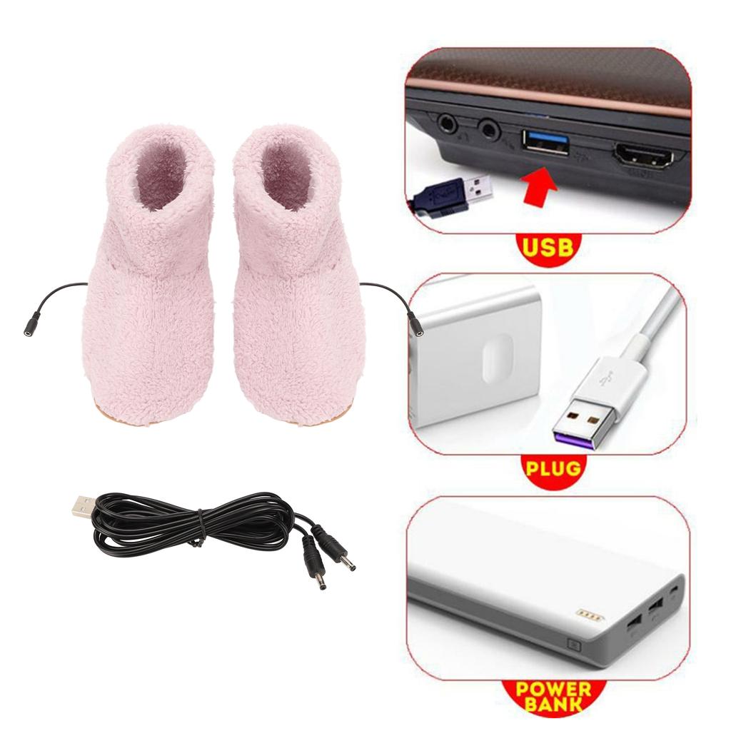 Beheizter Fußwärmer USB-Aufladung Weiche Entspannende Elektrische Plüsch-Wärmeschuhe für den Kalten Winter